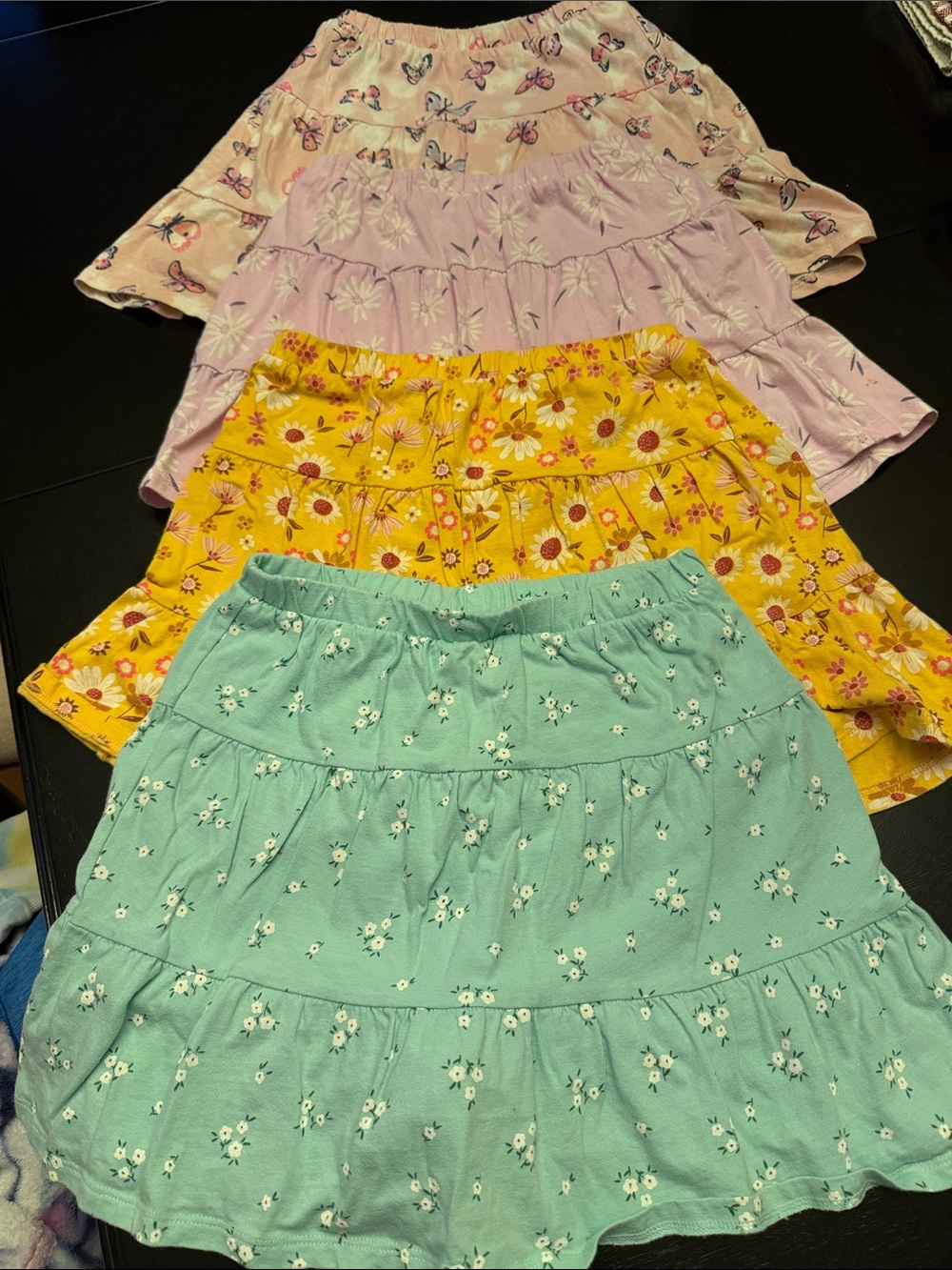 Tiered Floral Mini Skorts - Mint, Yellow, Lavender, Peach